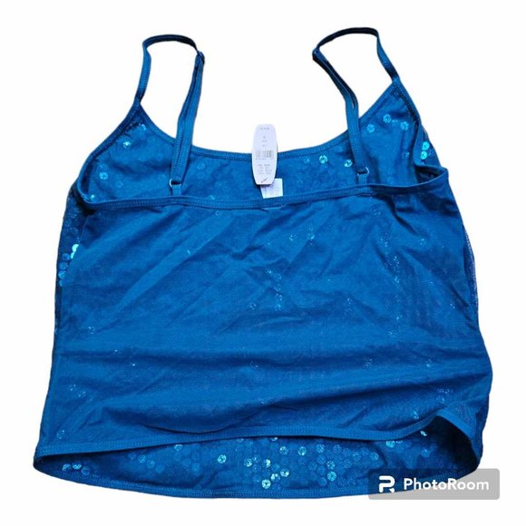 NWT Victoria's Secret Teal Sequin Cami Size S - Picture 2 of 6